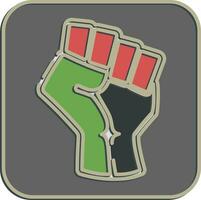 icona sollevato mano con stretto. Palestina elementi. icone nel sbalzato stile. bene per stampe, manifesti, logo, infografica, eccetera. vettore