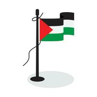 nazionale bandiera di Palestina con polo e agitando icona vettore illustrazione design