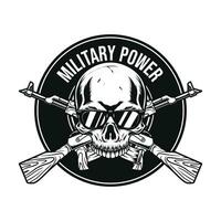 militare emblema design con cranio disegno vettore