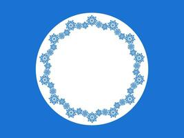 blu decorativo fiocco di neve telaio. inverno vettore illustrazione sfondo con copia spazio per testo