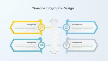 Infografica design modello, sequenza temporale infografica, processi infografica, passaggi Infografica vettore