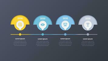 Infografica design modello, sequenza temporale infografica, processi infografica, passaggi Infografica vettore