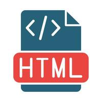 html file vettore glifo Due colore icona per personale e commerciale uso.
