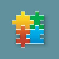 puzzle collegato pezzi vettore