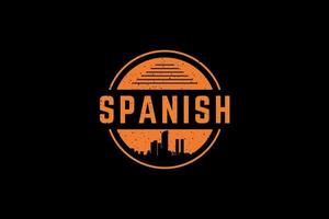 spagnolo, tipografia mockup silhouette merce t-shirt vettore