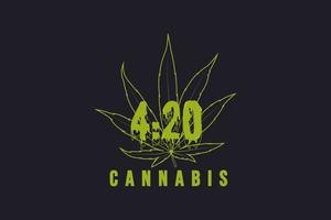 cannabis, logo 420 vettore