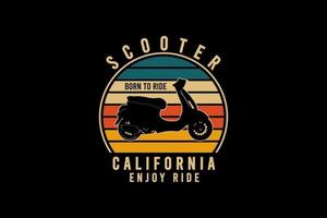 scooter california goditi il giro, stile vintage retrò vettore