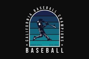 baseball, silhouette in stile retrò vettore
