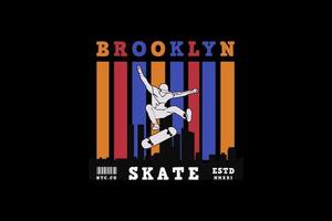 .brooklyn skate, design silhouette stile retrò. vettore