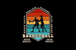 basket, silhouette di design in stile retrò vettore