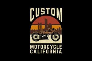moto custom california, silhouette di design in stile retrò vettore