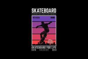 .skateboard, design silhouette urban style vettore