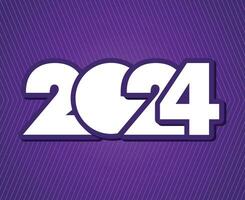 2024 contento nuovo anno vacanza astratto viola e bianca grafico design vettore logo simbolo illustrazione