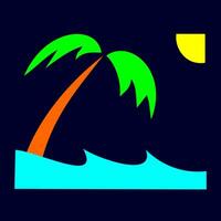 naturale spiaggia Noce di cocco palma e onda astratto sfondo design vettore