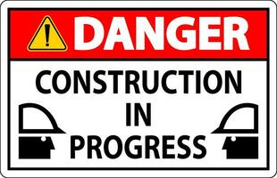 Pericolo cartello costruzione nel progresso vettore