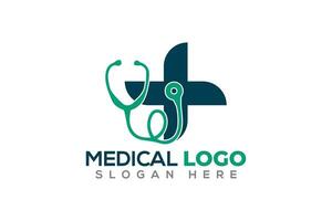 aziendale medico ospedale clinica logo design modello vettore