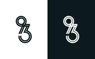 93 numero logo design vettore