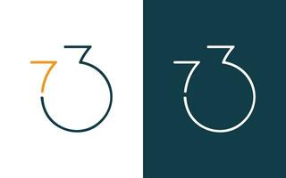 73 numero logo design vettore