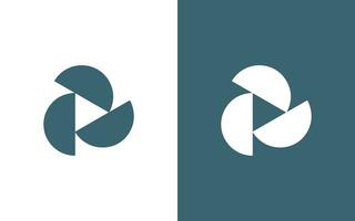 cp lettera rotazione forma logo design vettore