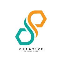 ds lettera creativo logo design vettore