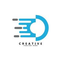 d lettera Tech creativo logo design vettore