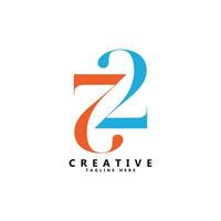 22 numero logo design vettore