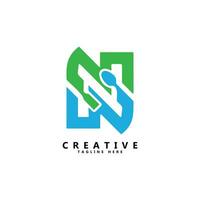 n lettera con cucchiaio creativo logo design vettore