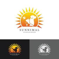 Sunnimal Pet Care paesaggi cavallo, cane, gatto illustrazione vettoriale
