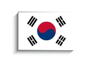 piatto rettangolo Sud Corea bandiera icona vettore