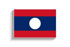 piatto rettangolo Laos bandiera icona vettore