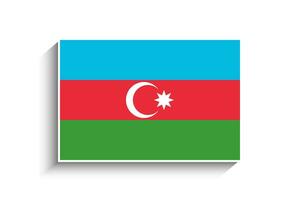 piatto rettangolo azerbaijan bandiera icona vettore