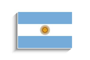 piatto rettangolo argentina bandiera icona vettore