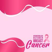 bandiera del cancro al seno nastro di colore rosa vettore