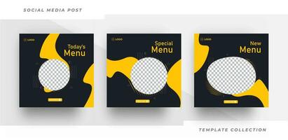 oggi speciale promozione su cibo menù bandiera sociale media inviare modello design ristorante menù bandiera disegno, professionista vettore