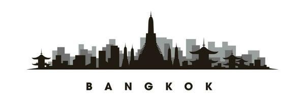 bangkok orizzonte e punti di riferimento silhouette vettore