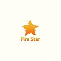 logo di un' stella con un' ardente fuoco. vettore