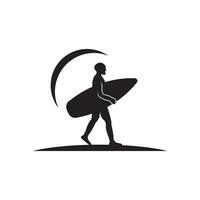 fare surf logo icona design vettore illustrazione.