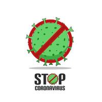 corona virus design illustrazione vettoriale con segnale di stop, segnale di avvertimento