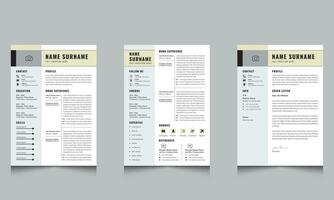 bio dati curriculum vitae design modello e copertina lettera vettore