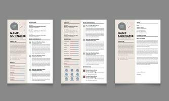 professionale curriculum vitae disposizione con copertina lettera CV design modello vettore