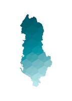 vettore isolato illustrazione icona con semplificato blu silhouette di Albania carta geografica. poligonale geometrico stile. bianca sfondo.