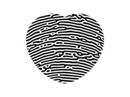 impronta digitale cuore silhouette vettore