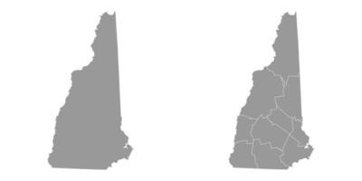 nuovo Hampshire stato grigio mappe. vettore illustrazione.
