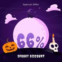 sconti spaventosi, offerte speciali durante il giorno di halloween vettore