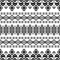 senza soluzione di continuità etnico modello. popolare ornamento stile. tribale sfondo design con astratto geometrico forma. nero e bianca. design per tappeto, tenda, tessile, tessuto, stuoia, ricamo, moda, ikat. vettore