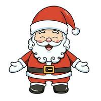 kawaii Santa Claus Natale colorato ornamenti icona. inverno evento. Natale, inverno o nuovo anno. vettore