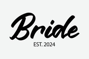 nozze accoppiamento i regali sposa est. 2024 bridal camicia design vettore