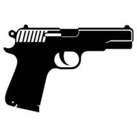 nero silhouette di un' pistola vettore icona