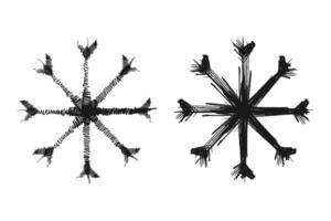 impostato di 2 isolato mano disegnato fiocchi di neve. design elementi per Natale, inverno e nuovo anno saluto vettore