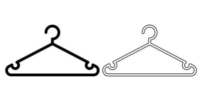 schema silhouette Abiti appendiabiti icona impostato isolato su bianca sfondo vettore